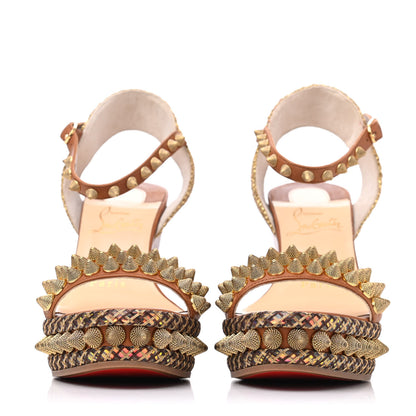 Christian Louboutin Calfskin Cordorella 110 Wedge Sandals 35 Version Cuoio 2 of 14