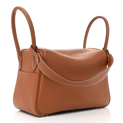 Hermes Taurillon Clemence Lindy 26 Gold 3 of 10