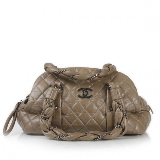 Chanel Lambskin Vintage Ligne Lady Braid Tote Taupe 1 of 11