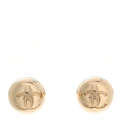 Chanel Metal Bead CC Stud Earrings Gold 1 of 5