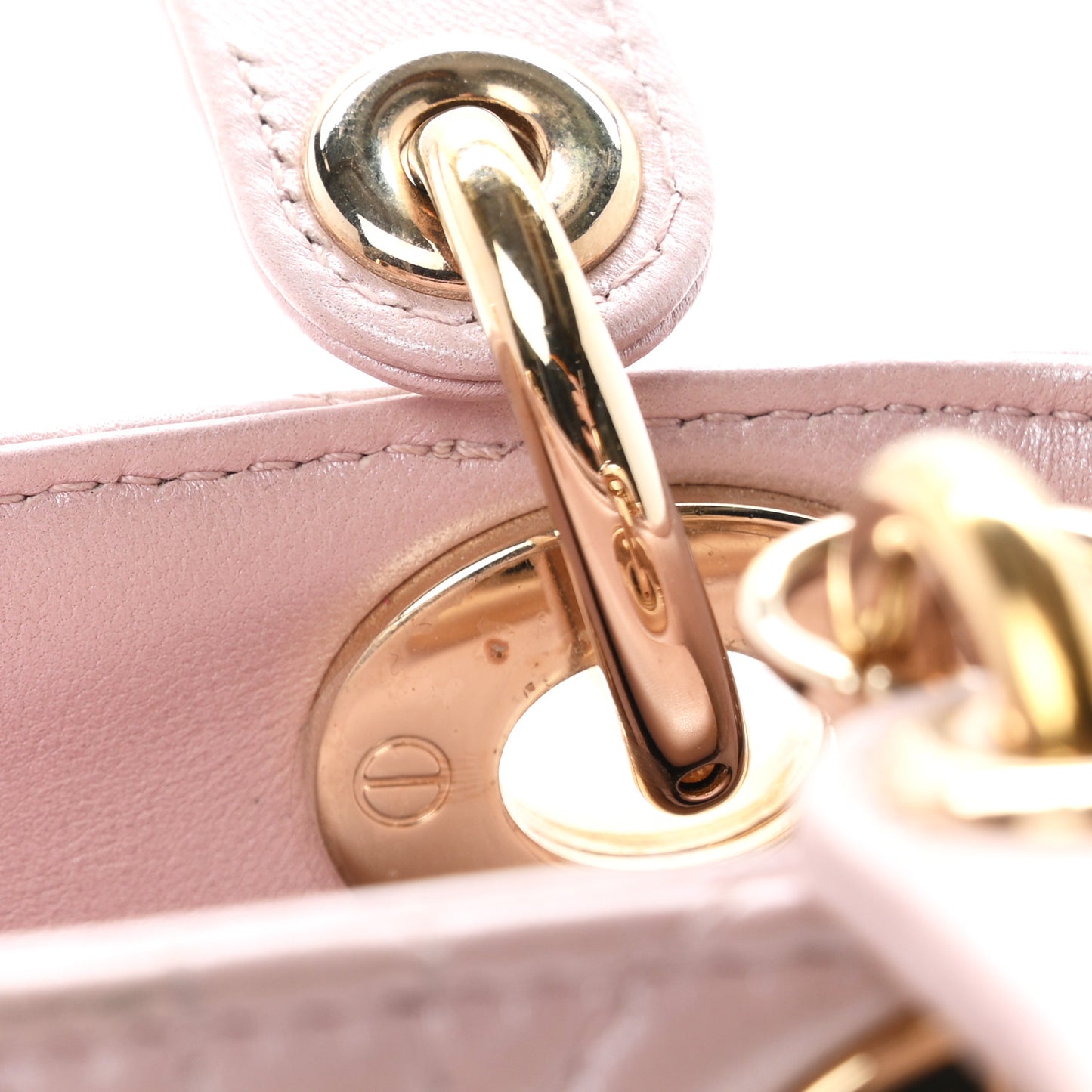 Metallic Lambskin Cannage Mini Lady Dior Lotus