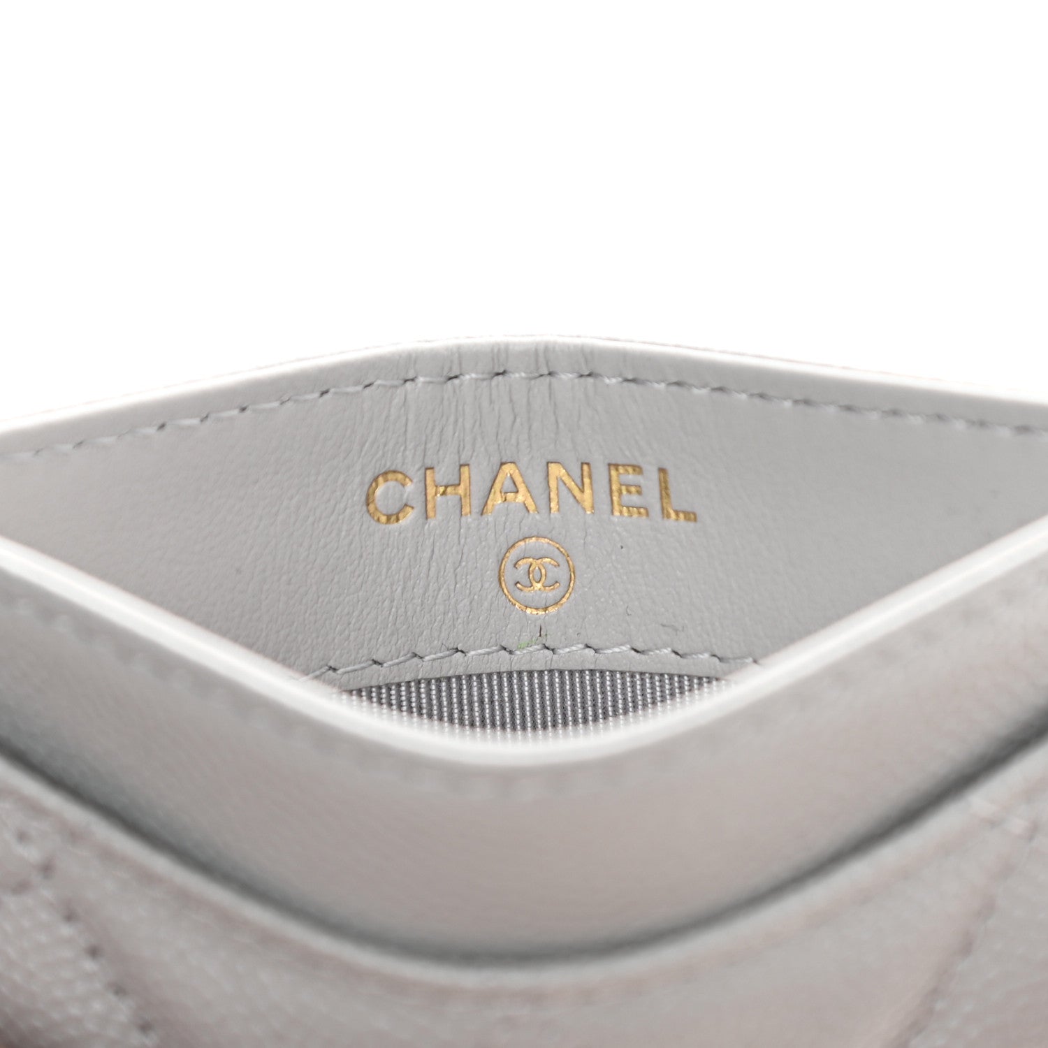 Chanel Caviar Quilted Card Holder Grey 6 of 8