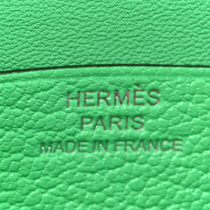 Hermes Chevre Mysore Mini Bearn Wallet Vert Comics 7 of 9