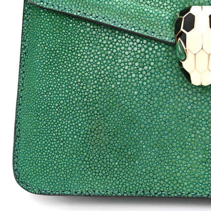 Bulgari Galuchat Calfskin Serpenti Forever Crossbody Bag Green 12 of 13