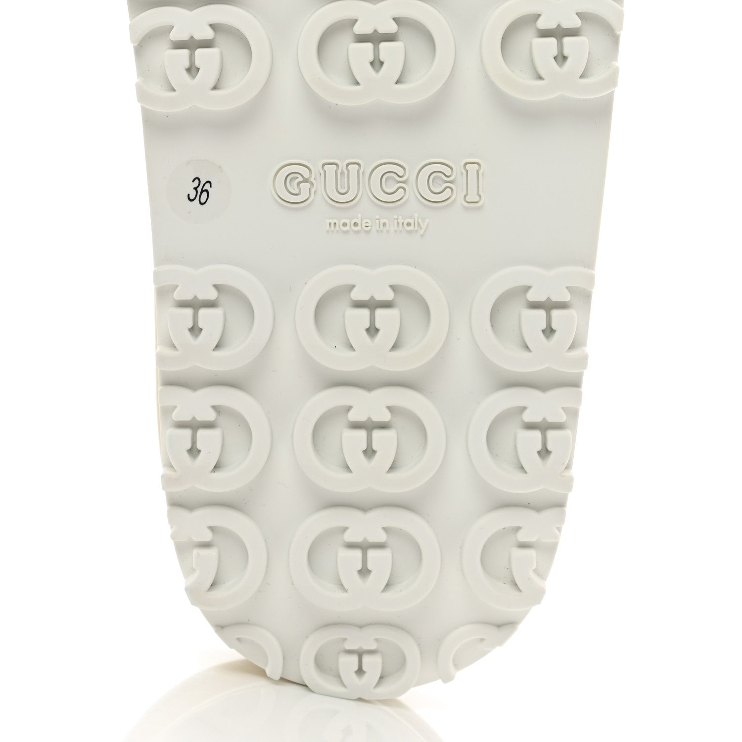 Gucci Soft Rubber Womens Interlocking G Platform 42mm Slide Sandals 36 Off White 8 of 8