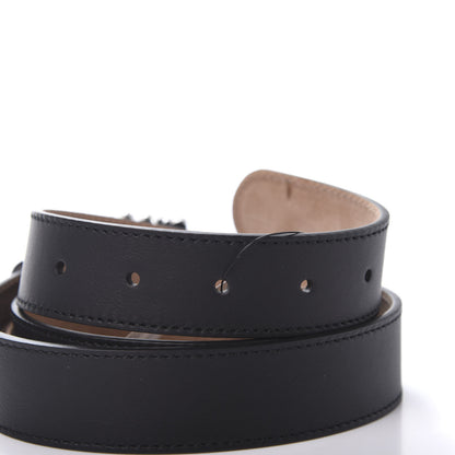 Gucci Calfskin Crystal Interlocking G Belt 90 36 Black 3 of 5