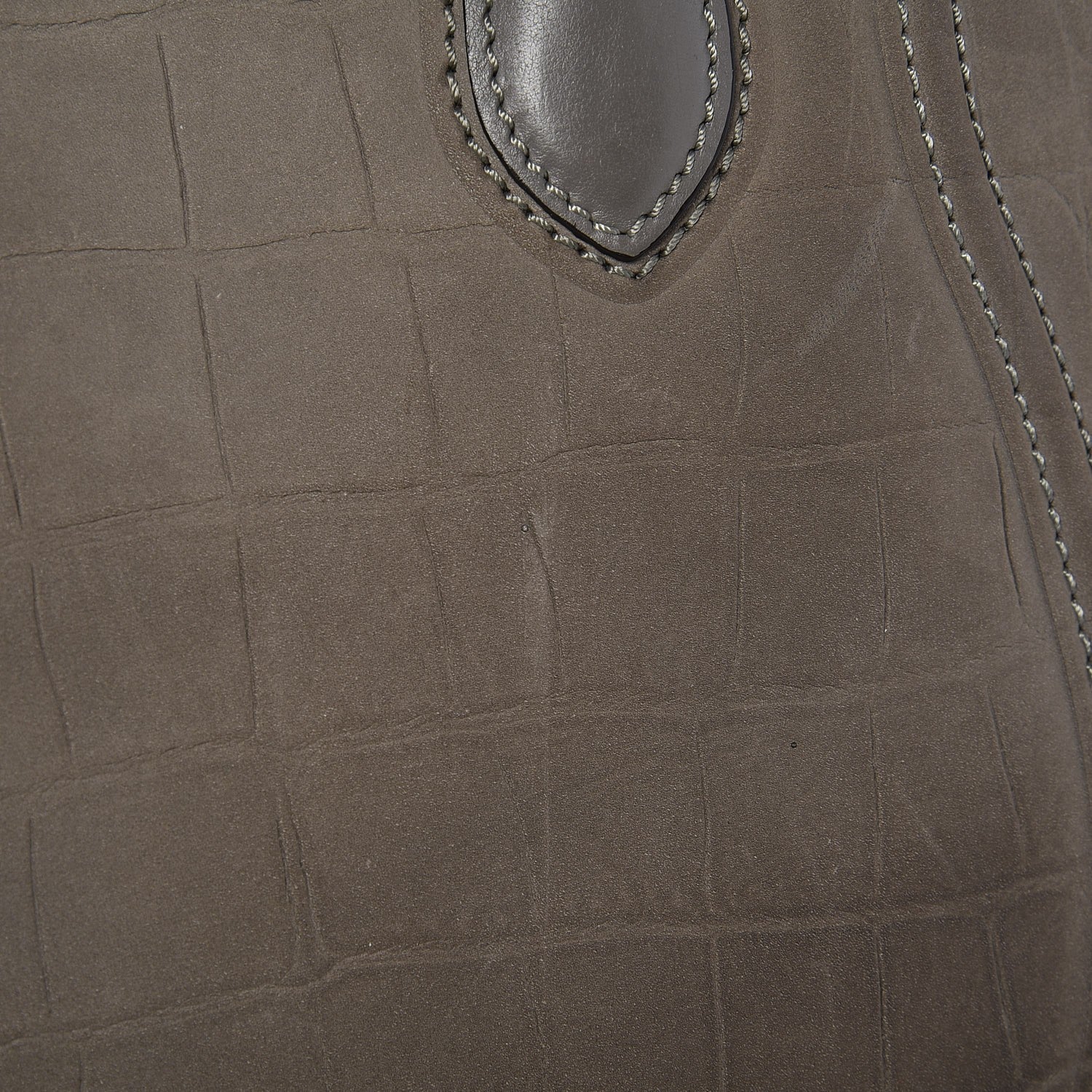 Celine Crocodile Embossed Nubuck Medium Phantom Luggage Grey 9 of 11