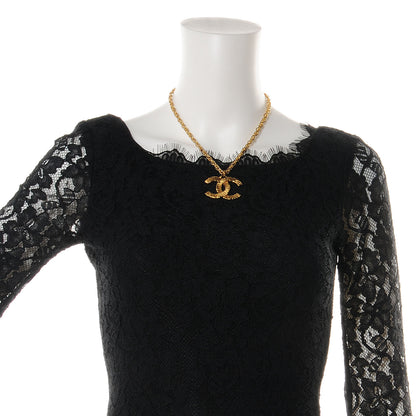 Chanel CC Chain Pendant Necklace Gold 2 of 5