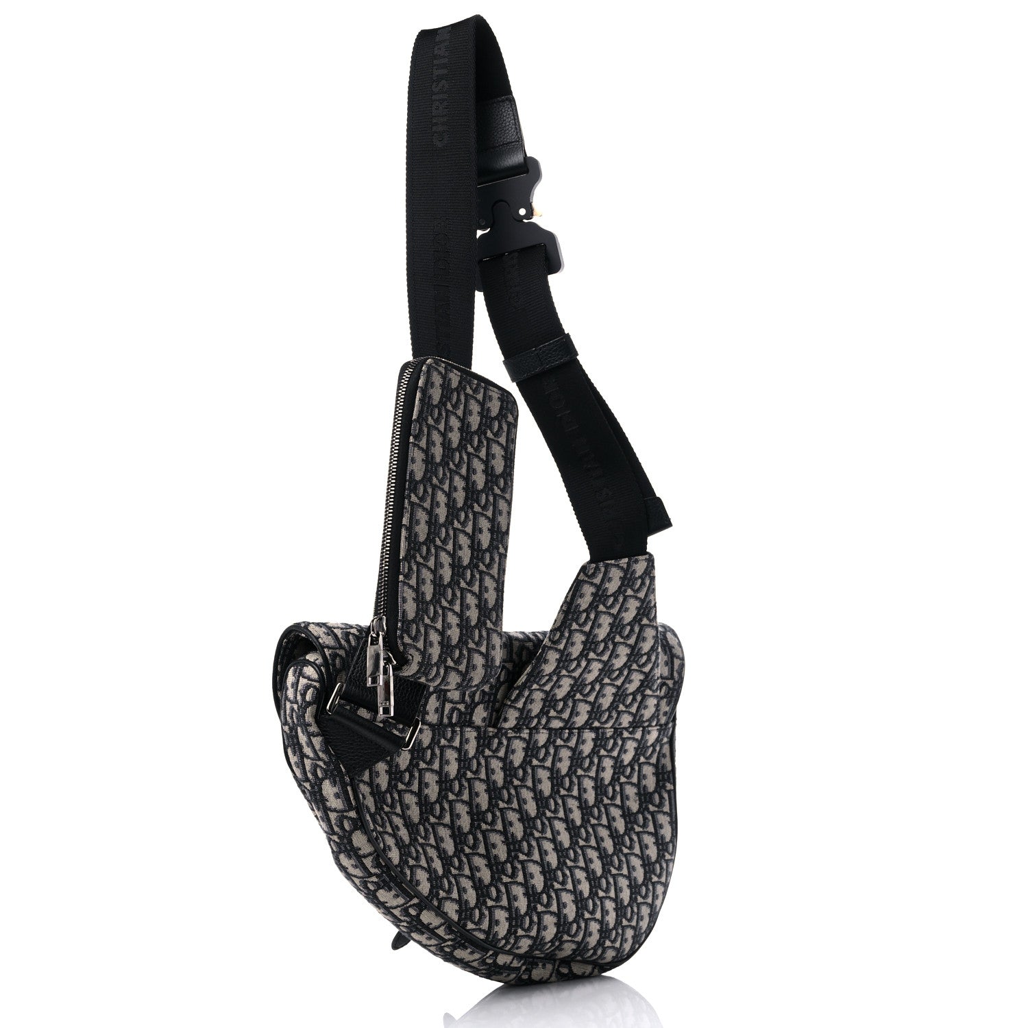 Christian Dior Oblique Mens Maxi Saddle Bag Blue 3 of 9