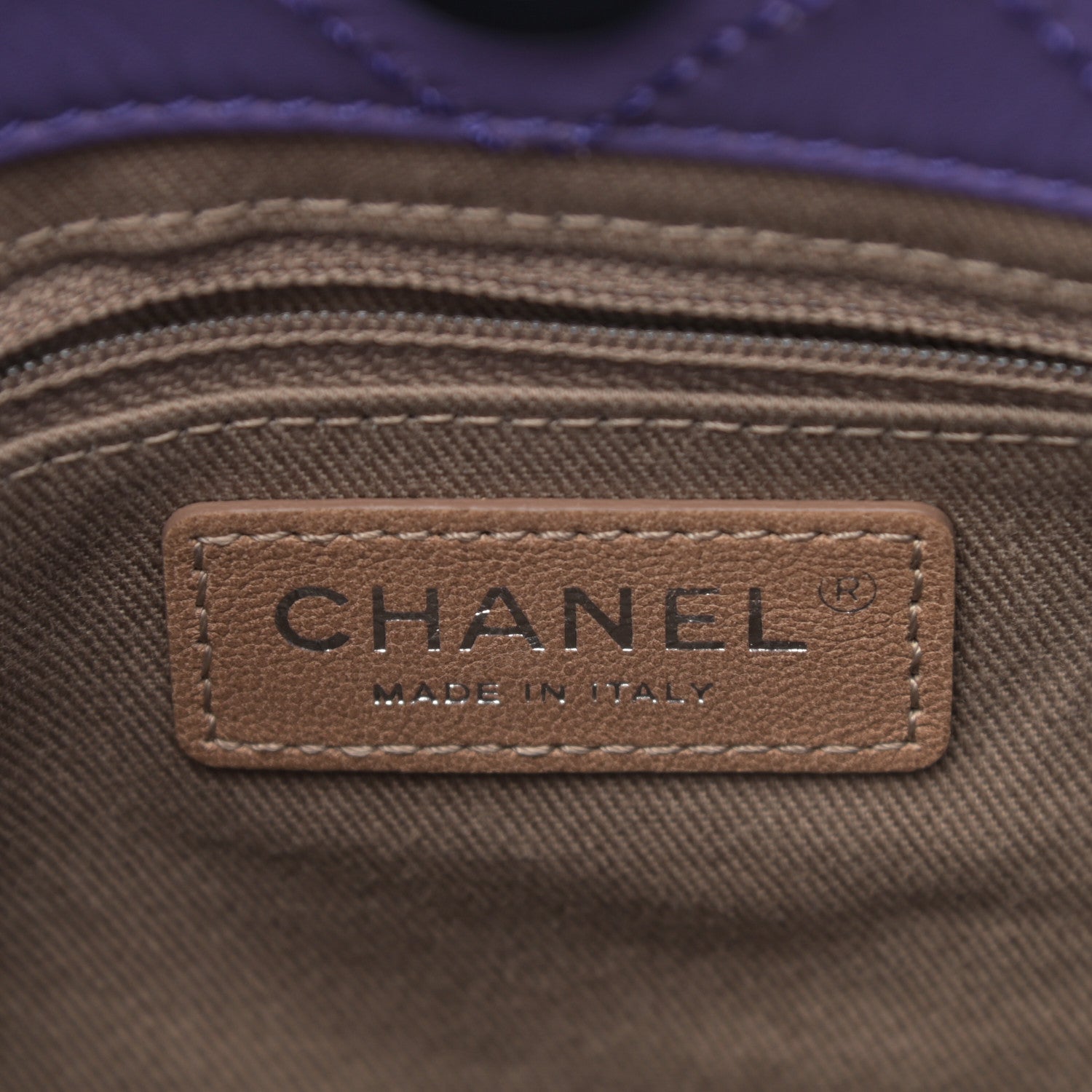 Chanel Calfskin Wild Stitch Small Shopping Tote Purple 6 of 11