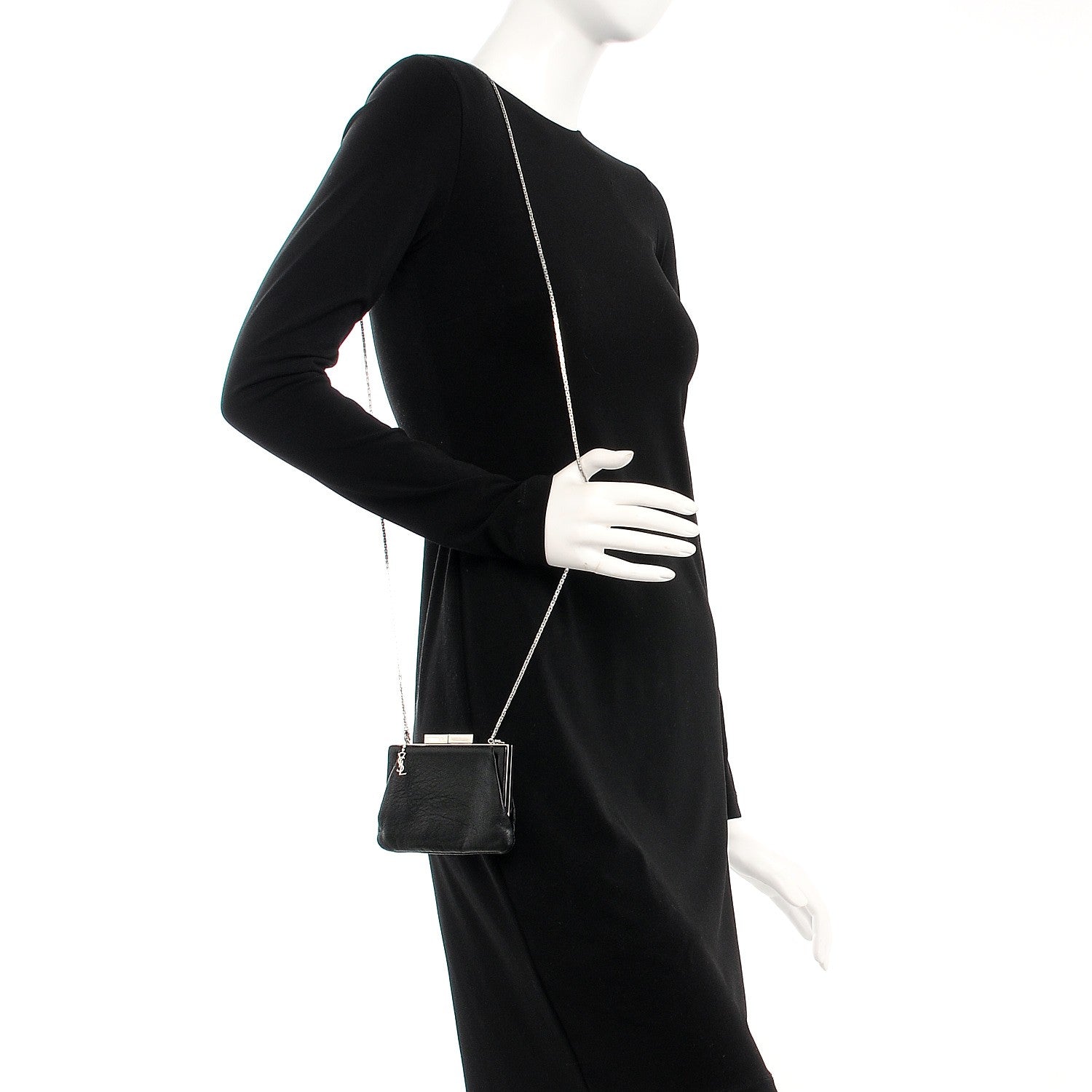 Saint Laurent Lambskin Small Bijoux Bag Black 2 of 7