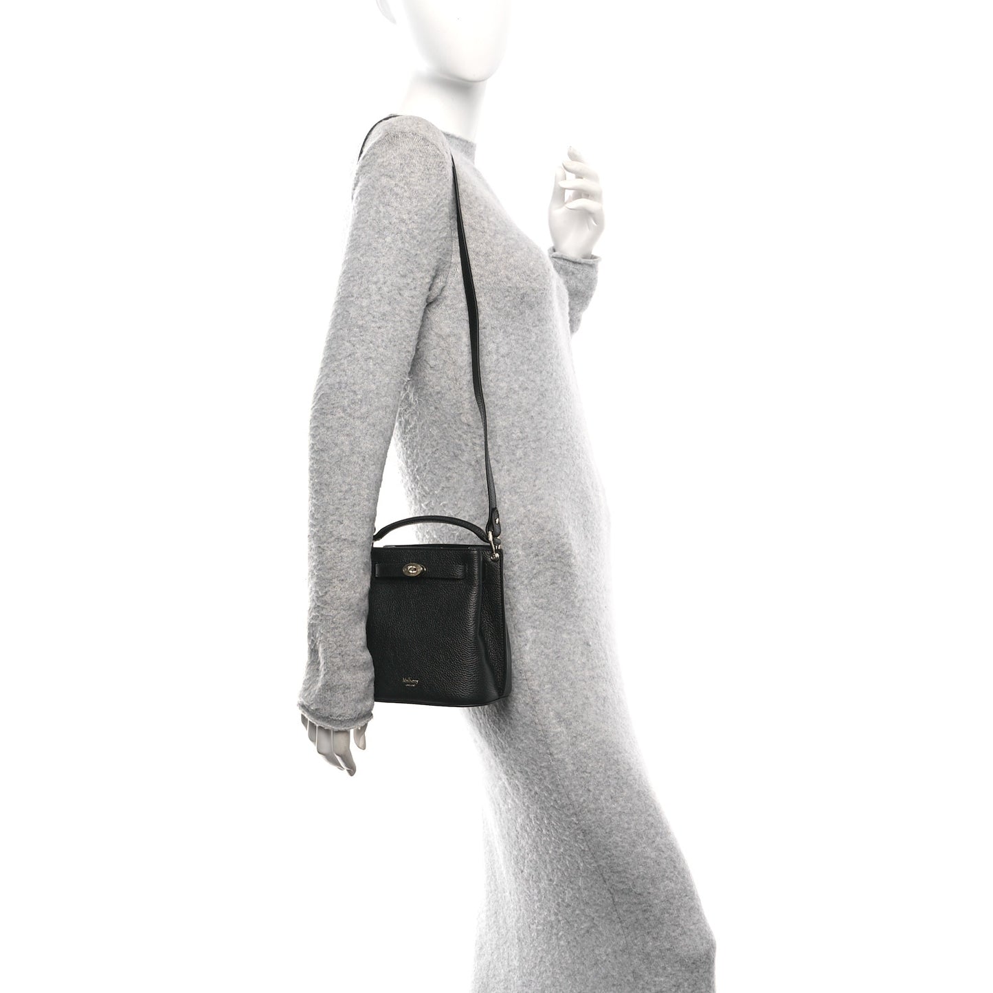 Small Classic Grain Mini Islington Bucket Bag Black
