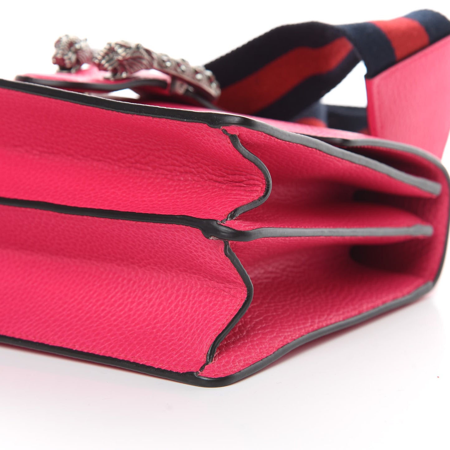 Dollar Calfskin Crystal Web Medium Dionysus Bamboo Top Handle Bag Box Pink Black Diamond