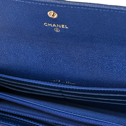 Chanel Caviar Quilted Large Boy Gusset Flap Wallet Blue 11 of 14