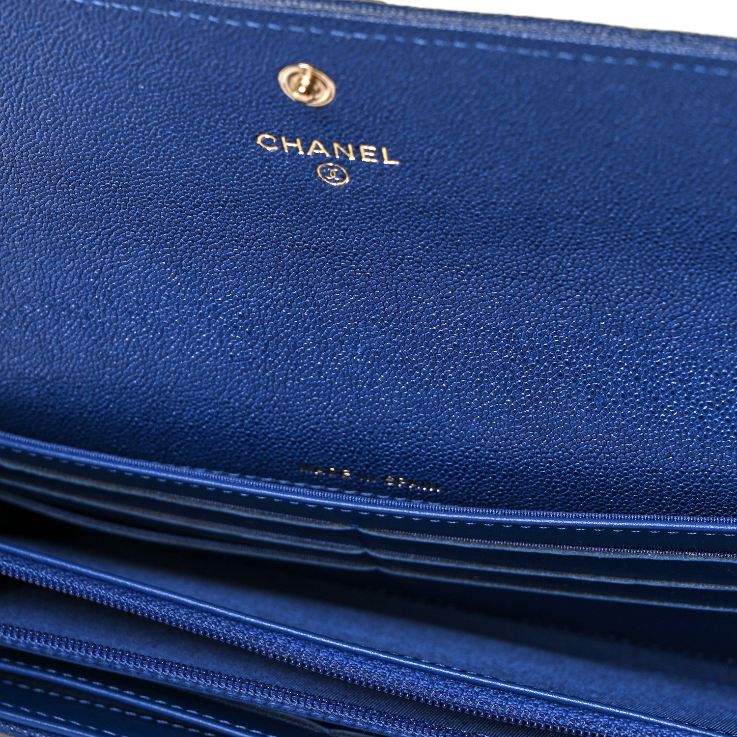 Chanel Caviar Quilted Large Boy Gusset Flap Wallet Blue 11 of 14