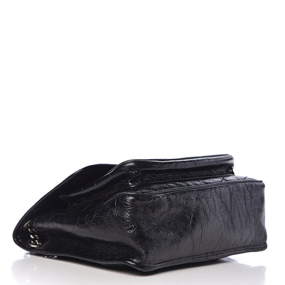 Saint Laurent Crinkled Calfskin Matelasse Monogram Medium Niki Chain Satchel Black 4 of 10