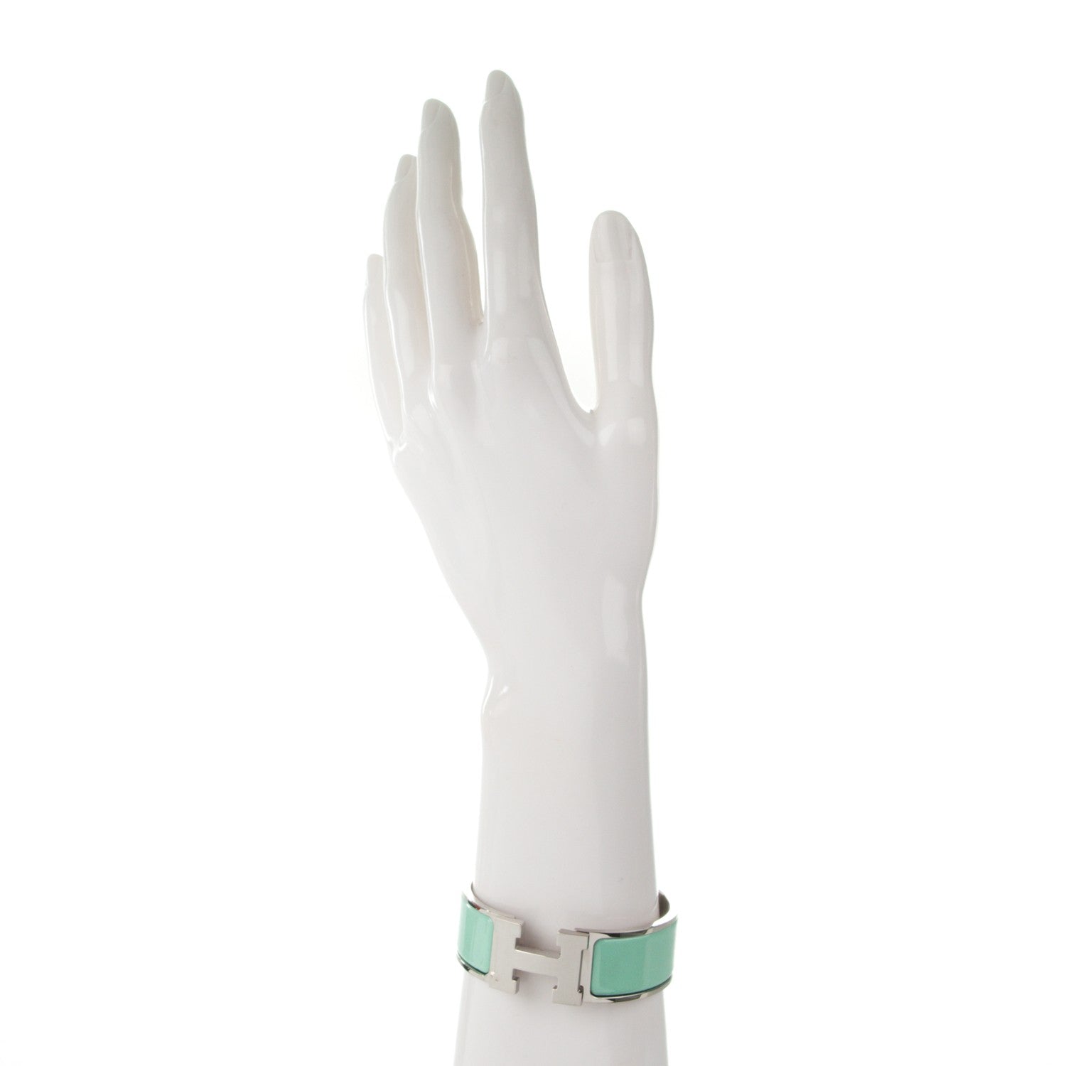 Hermes Enamel Wide Clic Clac H Bracelet PM Lagon 2 of 4