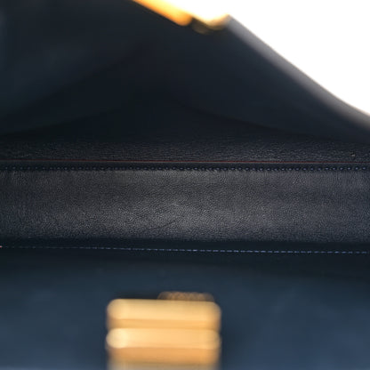 Fendi Vitello Tahiti Burro Bi-Color Medium Peekaboo Iconic Essentially Satchel Camelia Fragola Dark Blue 6 of 11