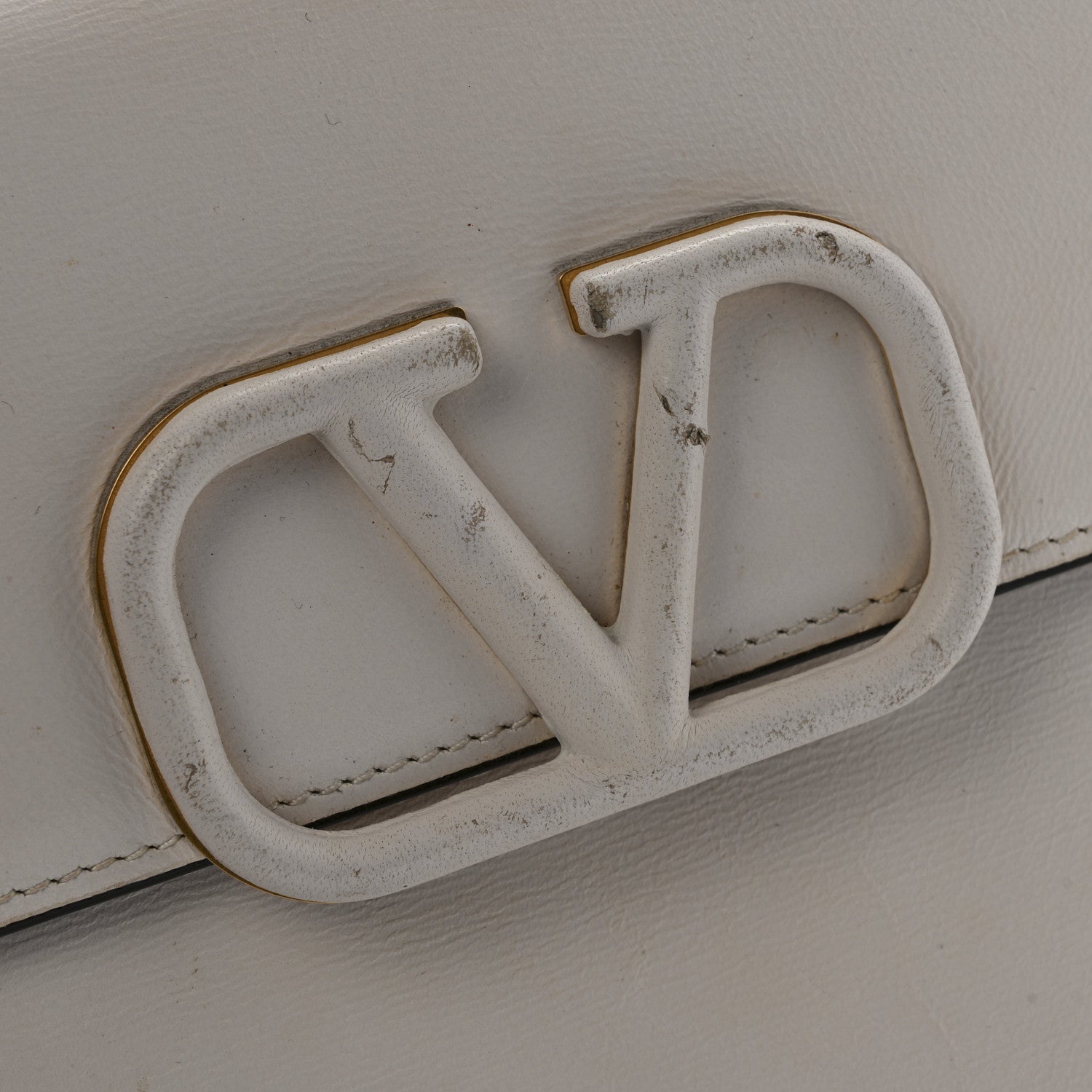 Valentino Garavani Calfskin Vlogo Envelope Clutch White 8 of 11