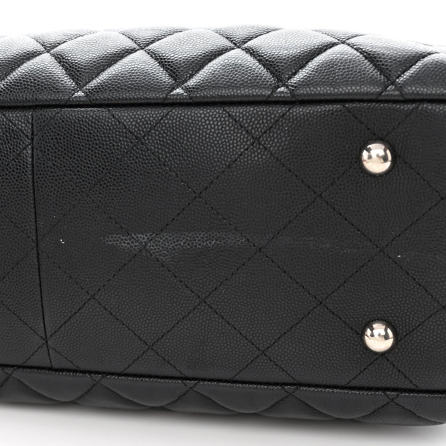 Caviar Quilted Large Shopping Tote Black