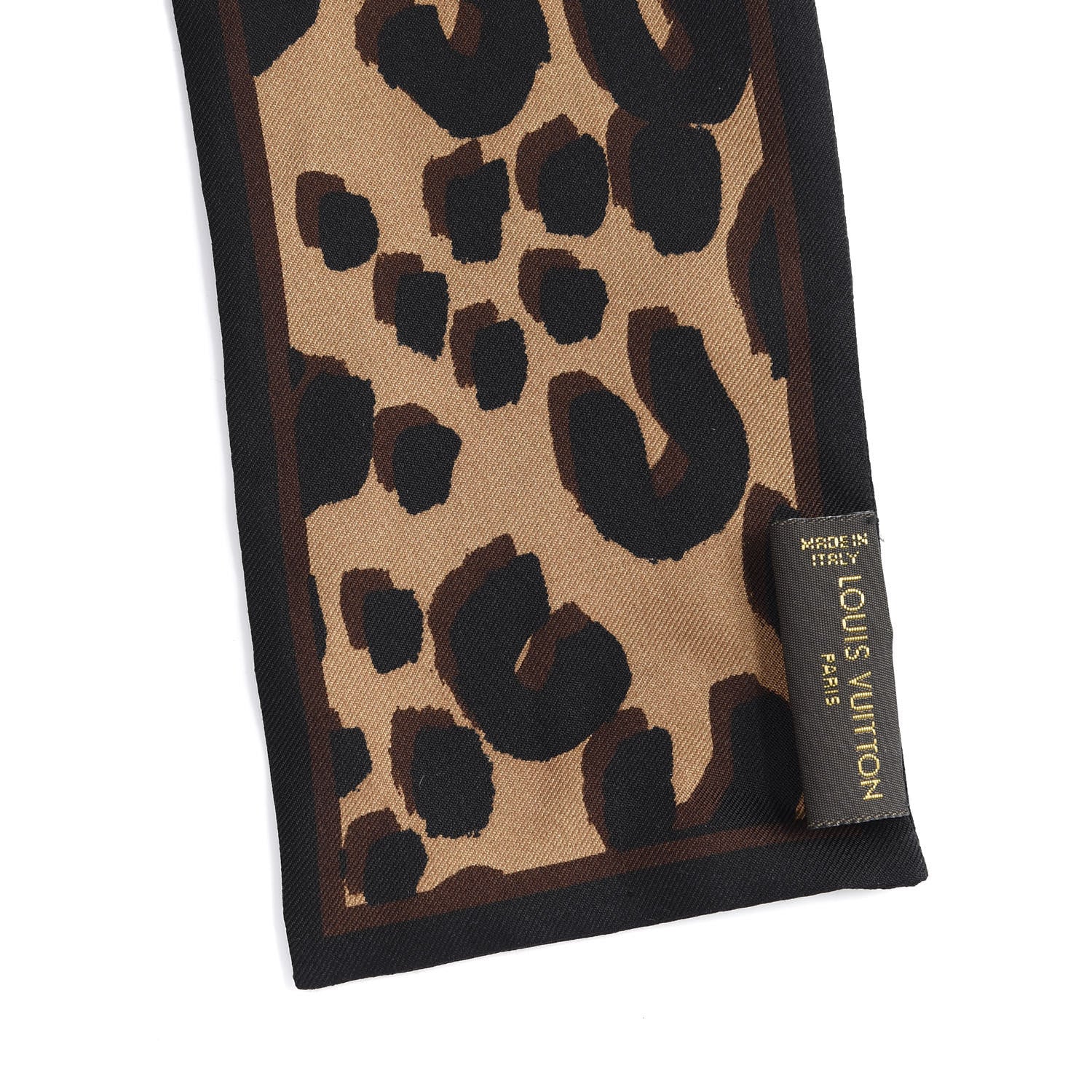 Louis Vuitton Silk Leopard Bandeau Scarf Marron 4 of 4