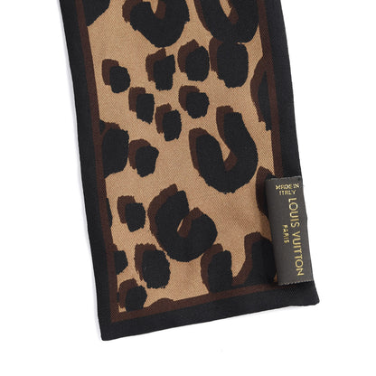 Louis Vuitton Silk Leopard Bandeau Scarf Marron 4 of 4