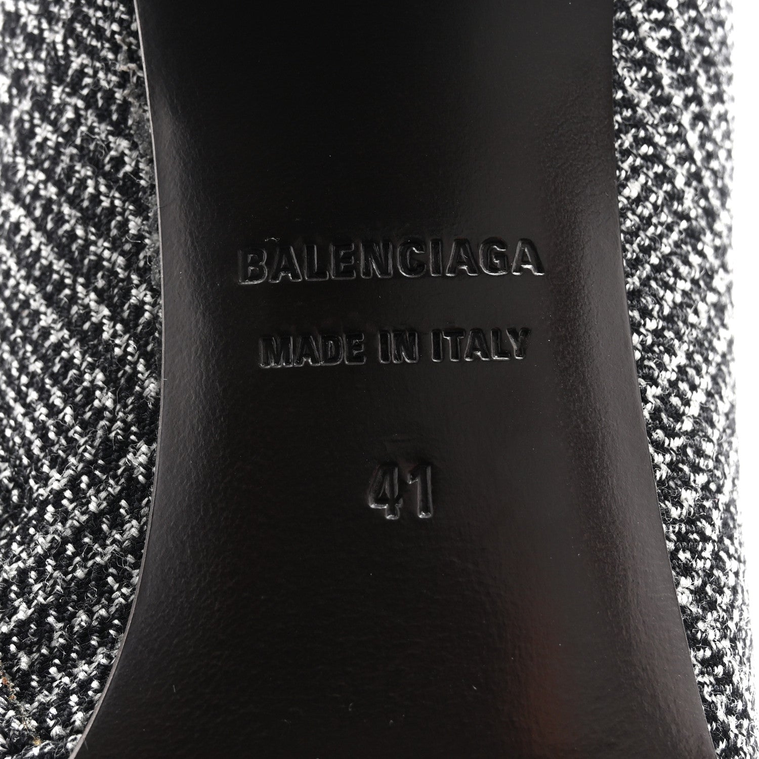 Balenciaga Wool Plaid Ankle Boots 41 Black White 8 of 10