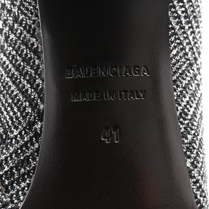 Balenciaga Wool Plaid Ankle Boots 41 Black White 8 of 10