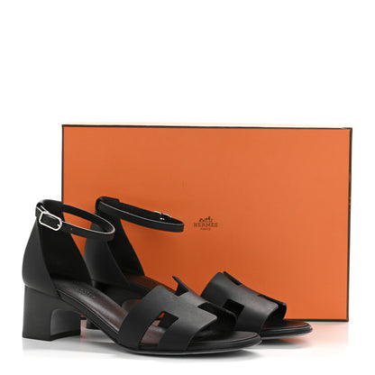 Hermes Calfskin Encens 50 Sandals 38 Black 11 of 11