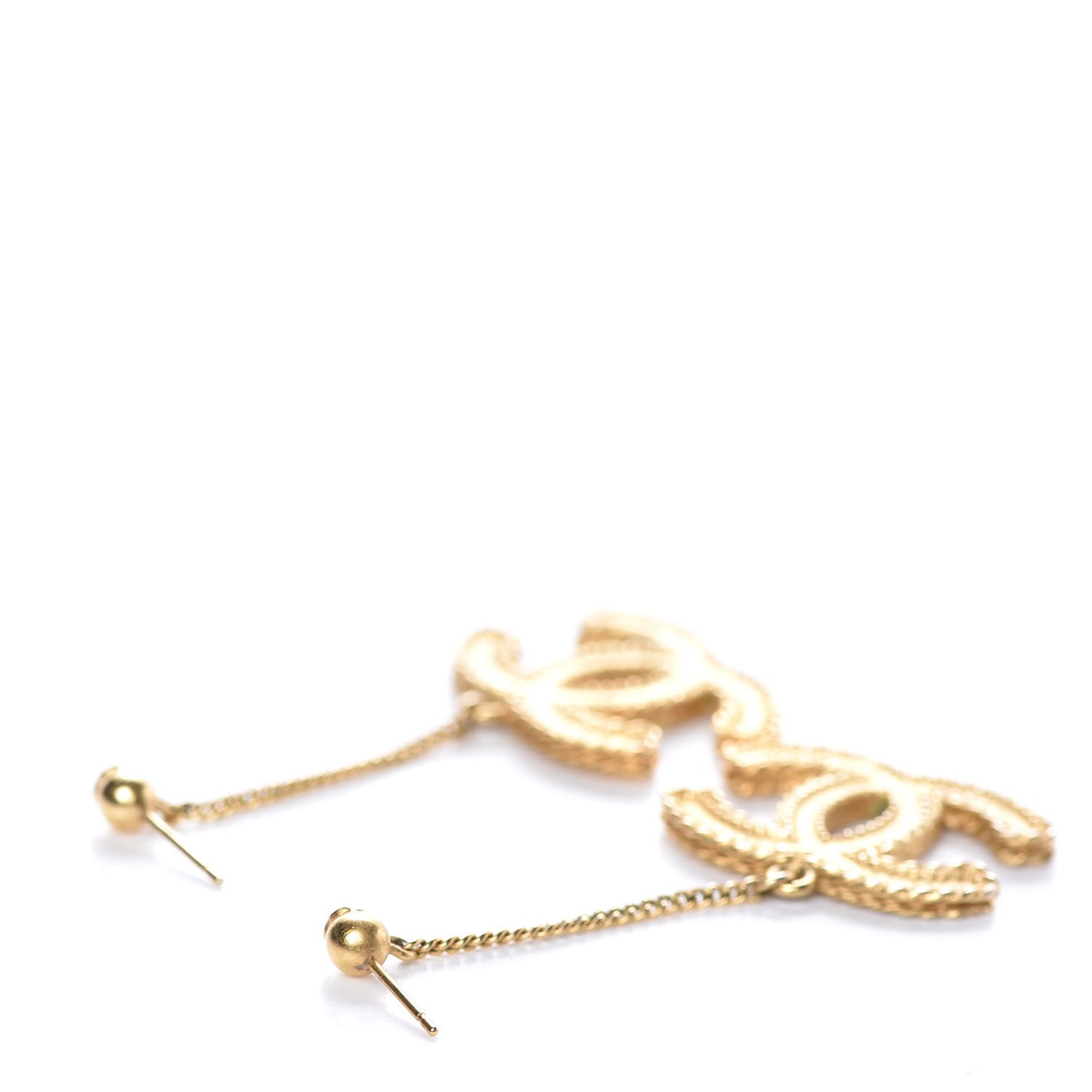 CC Drop Earrings Matte Gold