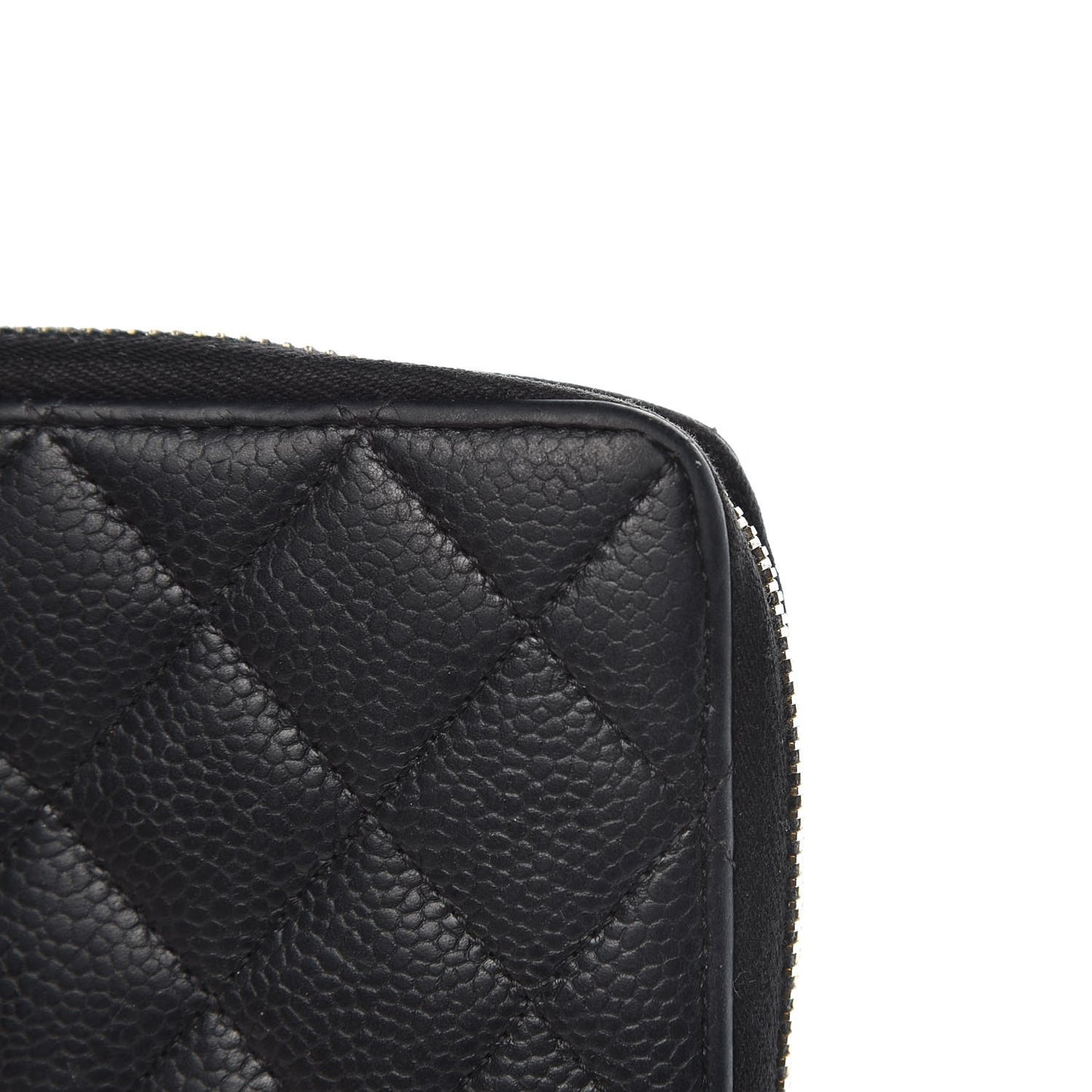 Caviar Quilted Large Gusset Zip Around Wallet Navy
