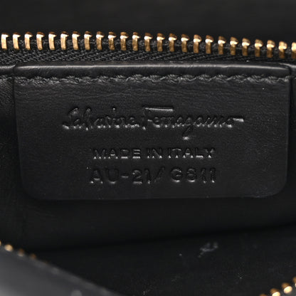 Salvatore Ferragamo Calfskin Suede Vara Bow Chain Flap Crossbody Black 7 of 15