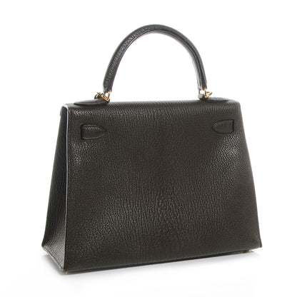 Hermes Chevre Kelly Sellier 28 Vert Bronze 3 of 9