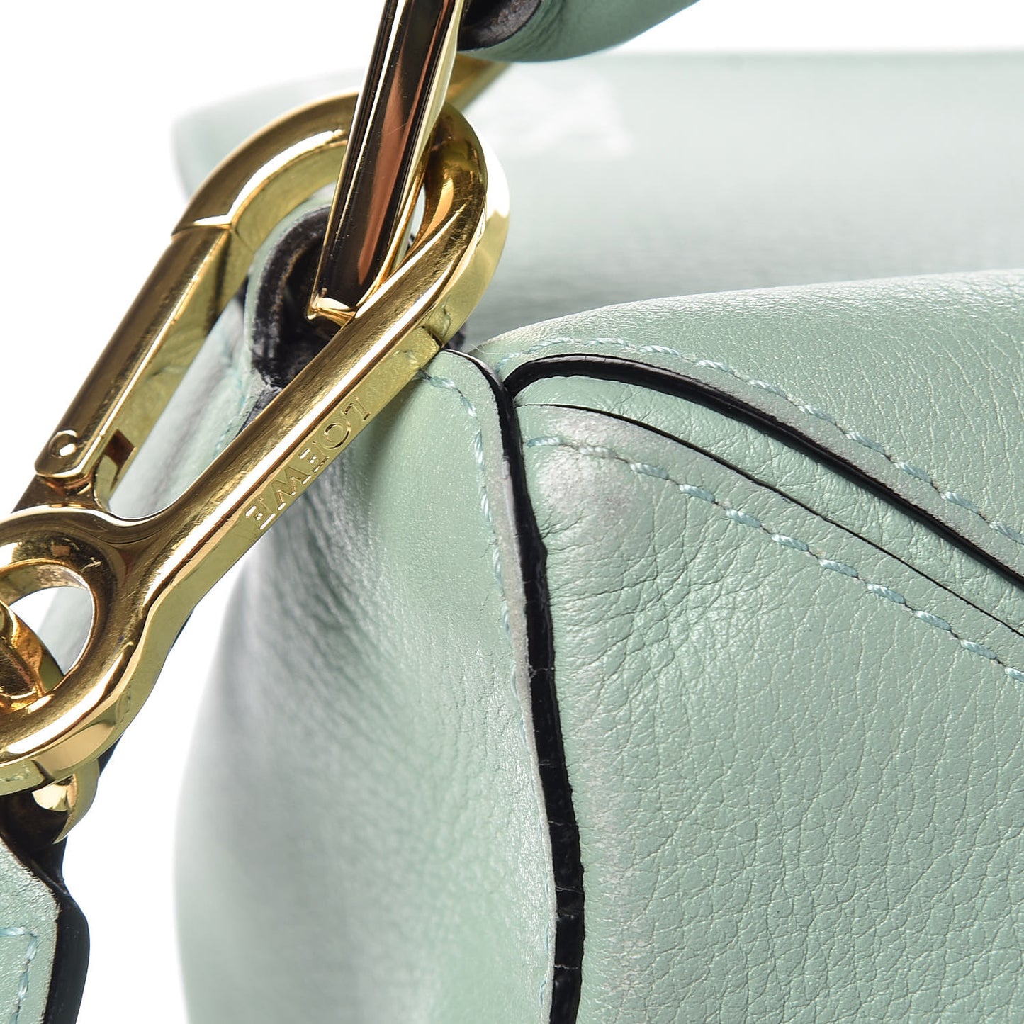 Calfskin Puzzle Bag Sea Water Green