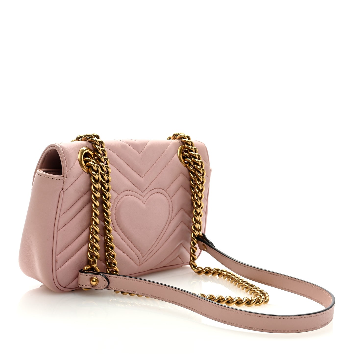 Calfskin Matelasse Mini GG Marmont Shoulder Bag Perfect Pink