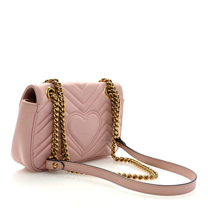 Gucci Calfskin Matelasse Mini GG Marmont Shoulder Bag Perfect Pink 3 of 9