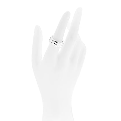 Tiffany Sterling Silver Two Row Diamond Point Band Ring 55 7.25 2 of 4