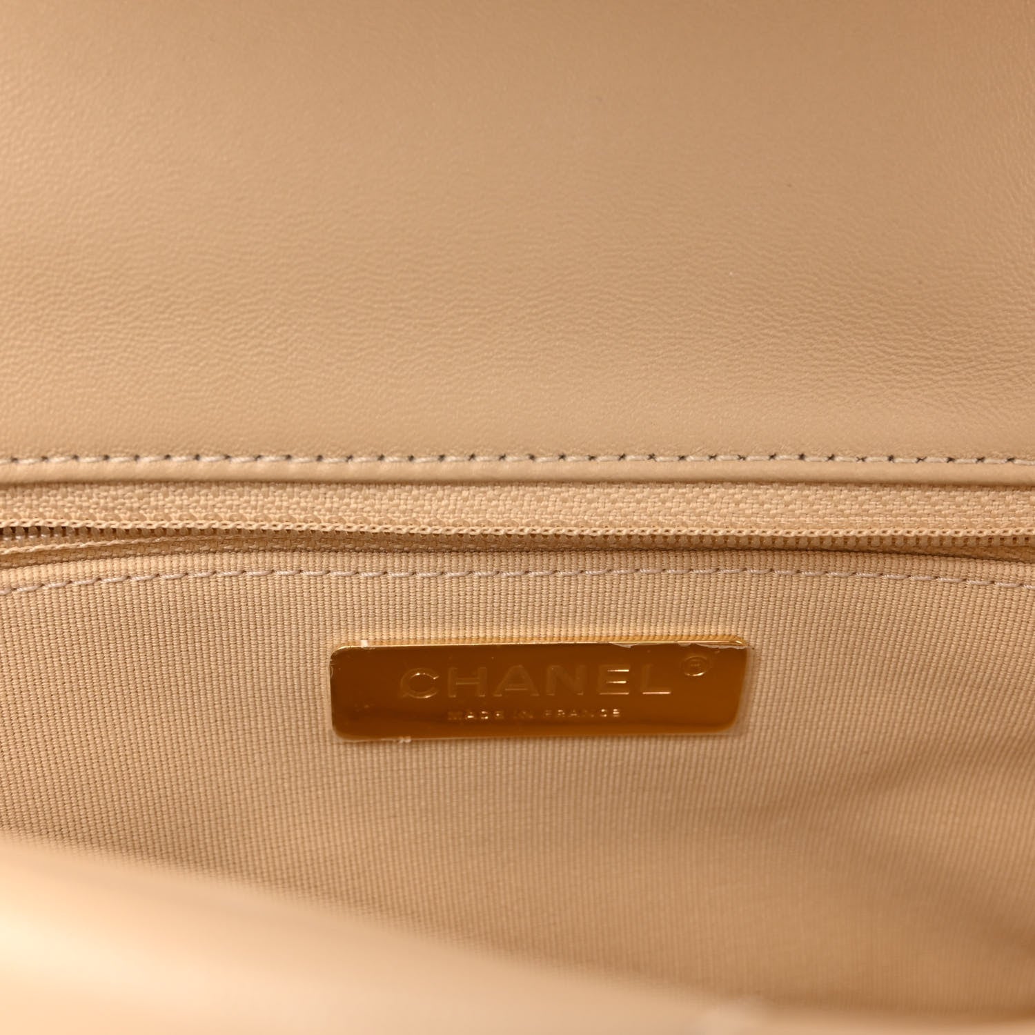 Chanel Goatskin Quilted Medium Chanel 19 Flap Beige 6 of 11