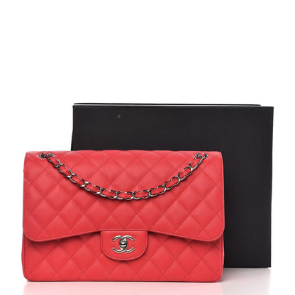 Chanel Caviar Quilted Jumbo Double Flap Dark Pink 8 of 8