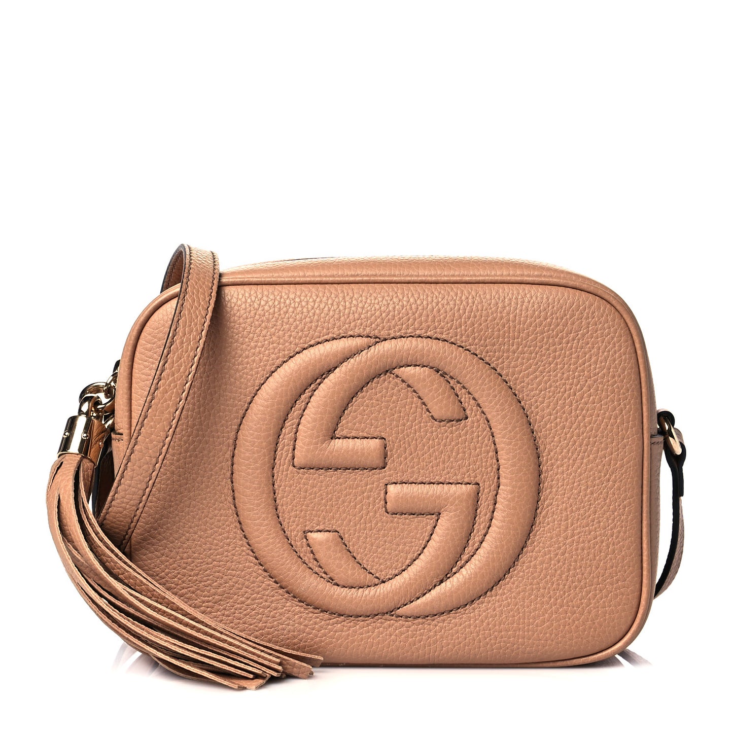 Pebbled Calfskin Small Soho Disco Bag Camelia