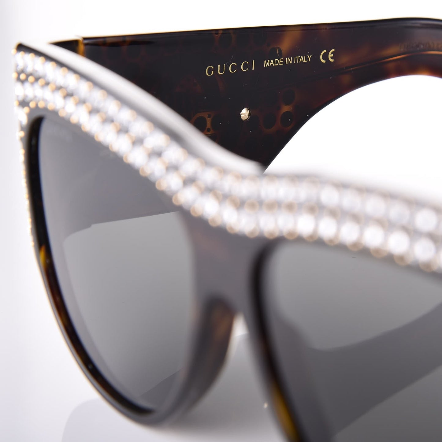 Acetate Crystal Oversize Hollywood Forever Sunglasses GG0144S Tortoiseshell