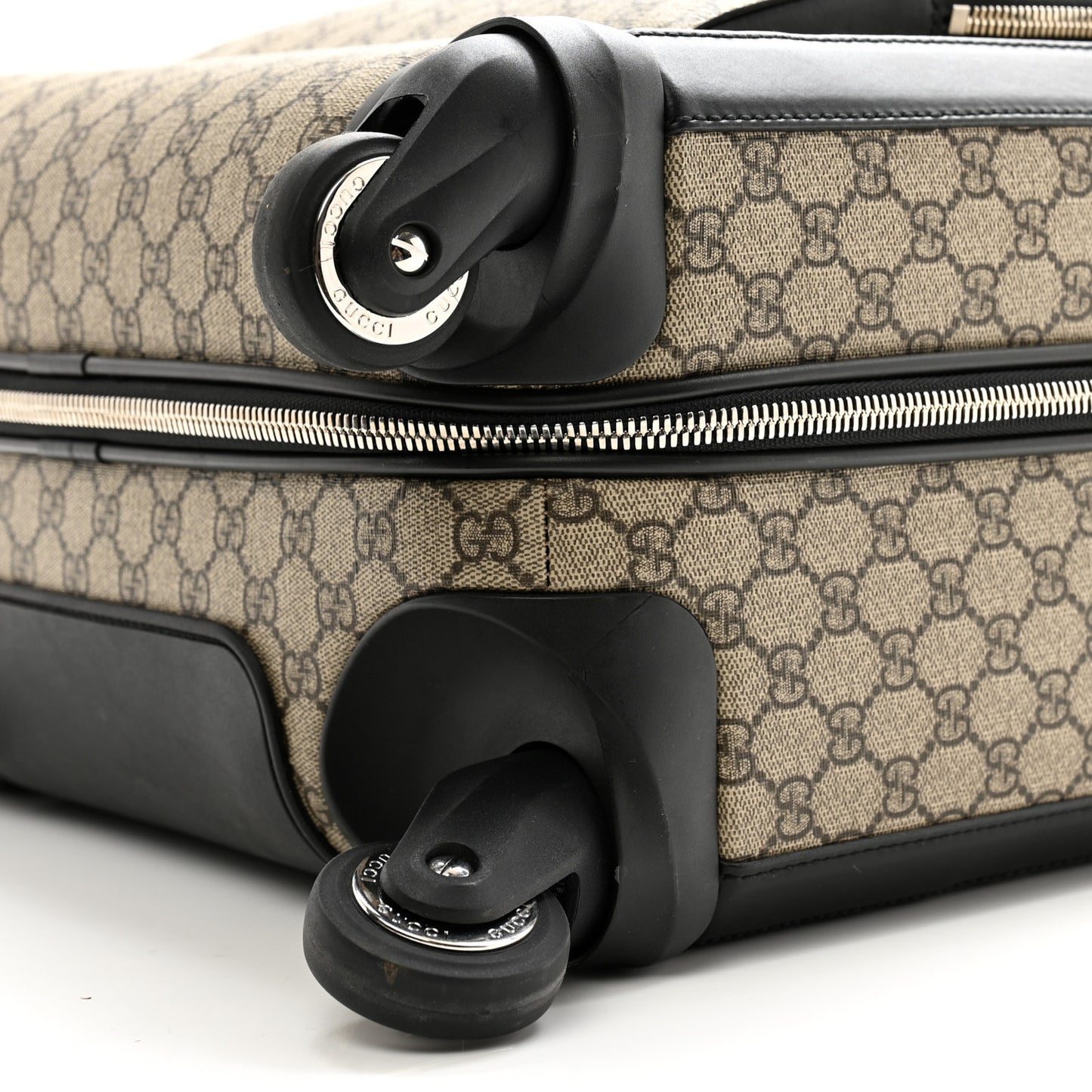 GG Supreme Monogram Calfskin Carry On Trolley Beige Ebony Black