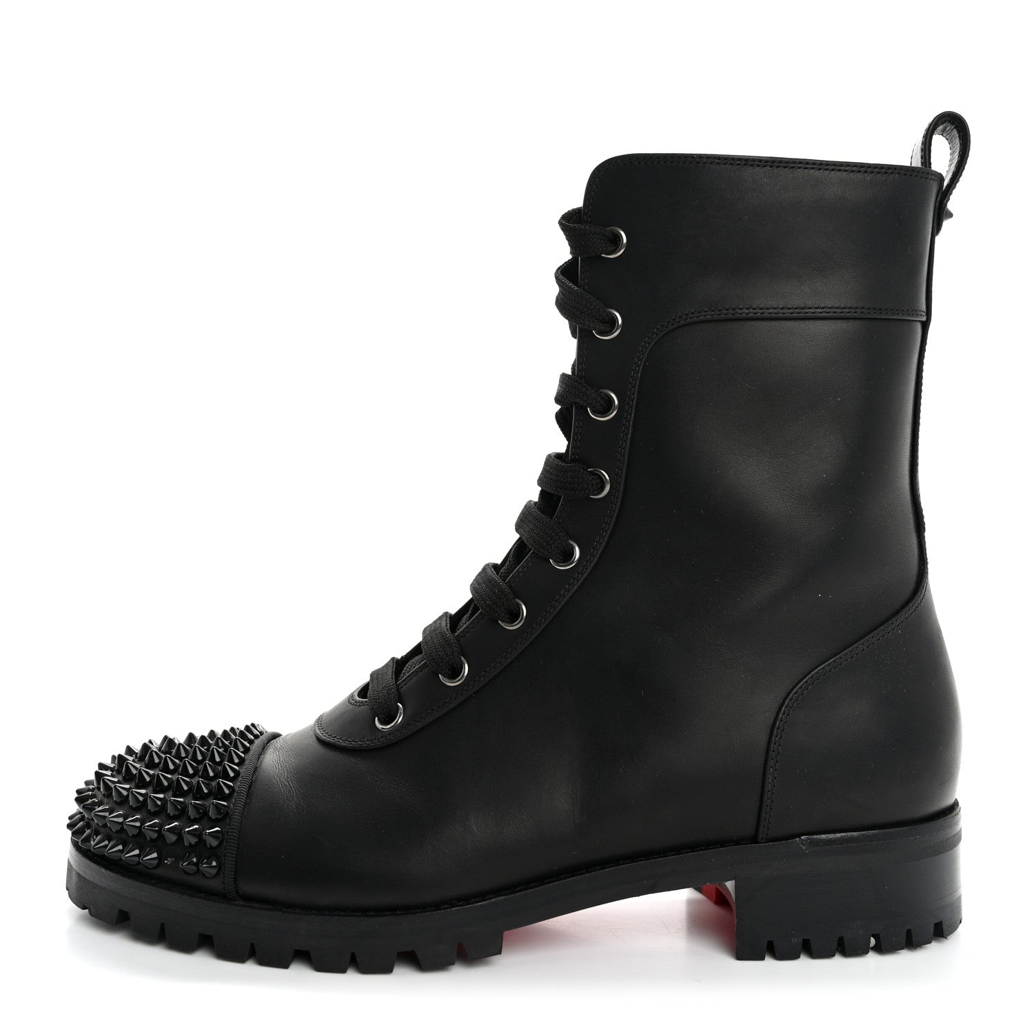 Christian Louboutin Calfskin Spikes TS Croc Flat Boots 39 Black 1 of 13