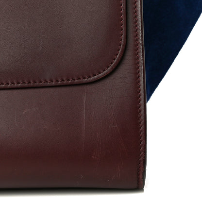 Celine Smooth Calfskin Suede Large Bi-Color Trapeze Burgundy 8 of 17