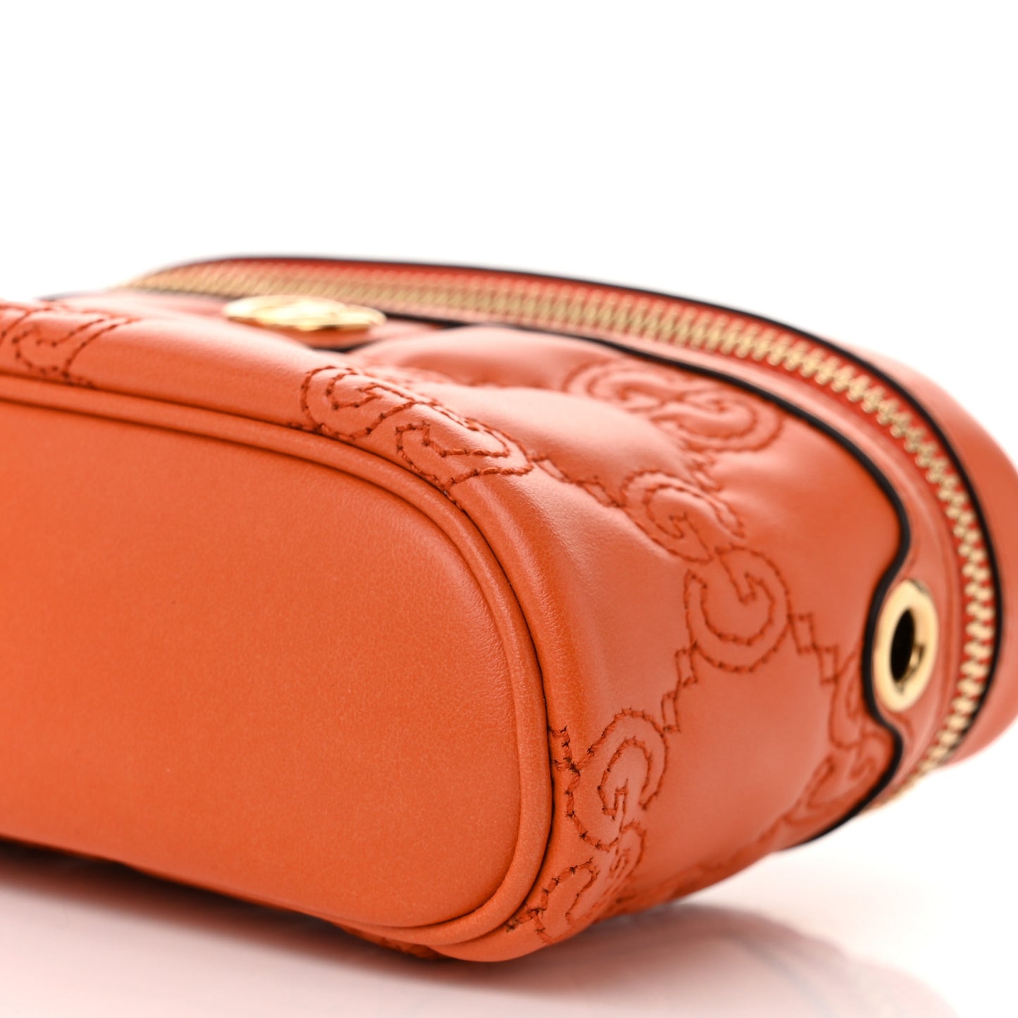 Calfskin GG Matelasse Mini Top Handle Bag Deep Orange