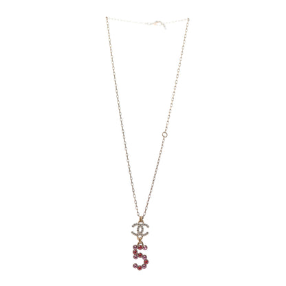 Chanel Metal Crystal City of Lights Necklace Pendant Red Gold 3 of 5