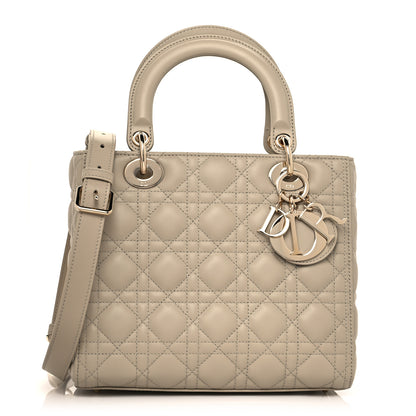 Christian Dior Lambskin Cannage Medium Lady Dior Beige 1 of 10