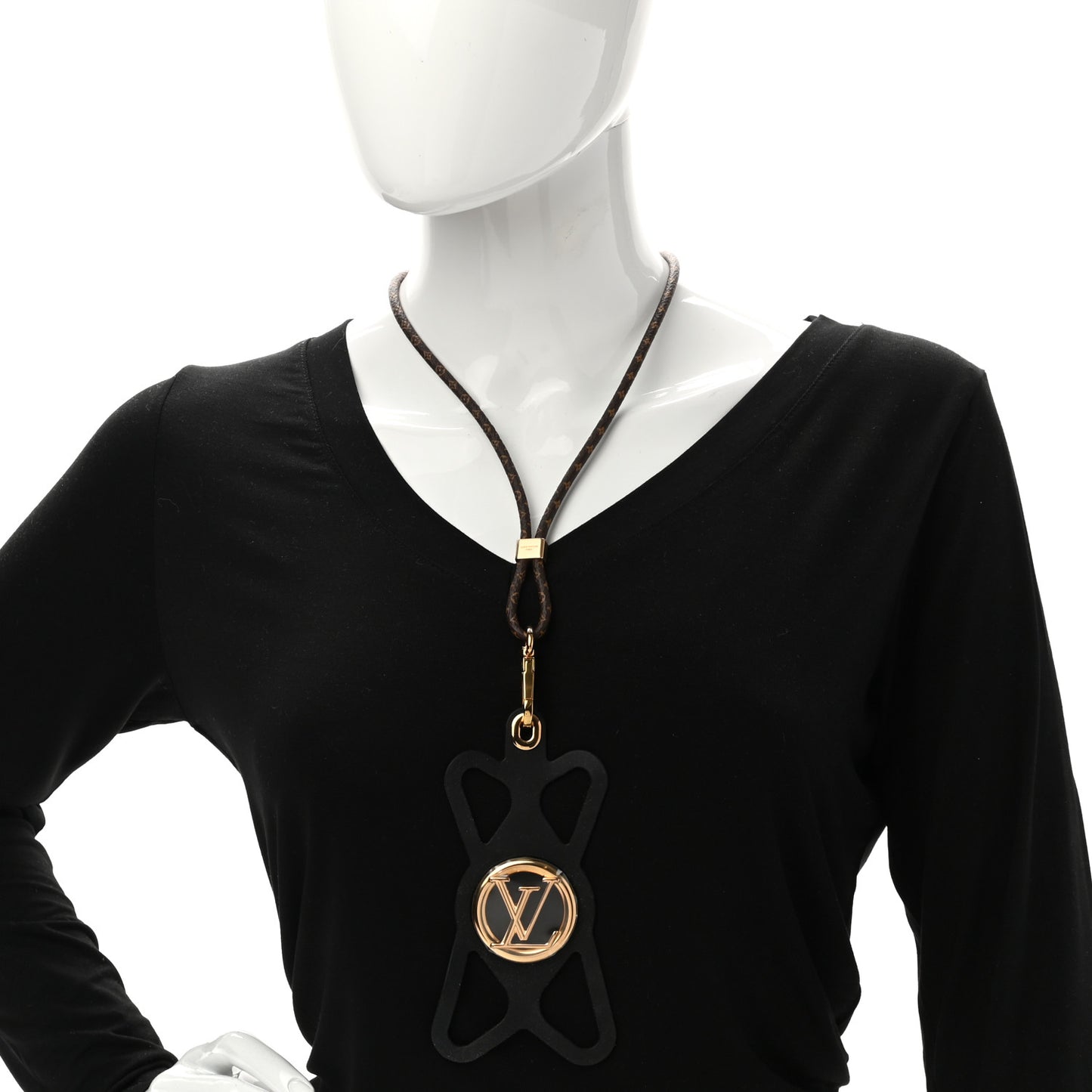 Monogram Silicone Louise Phone Holder Black