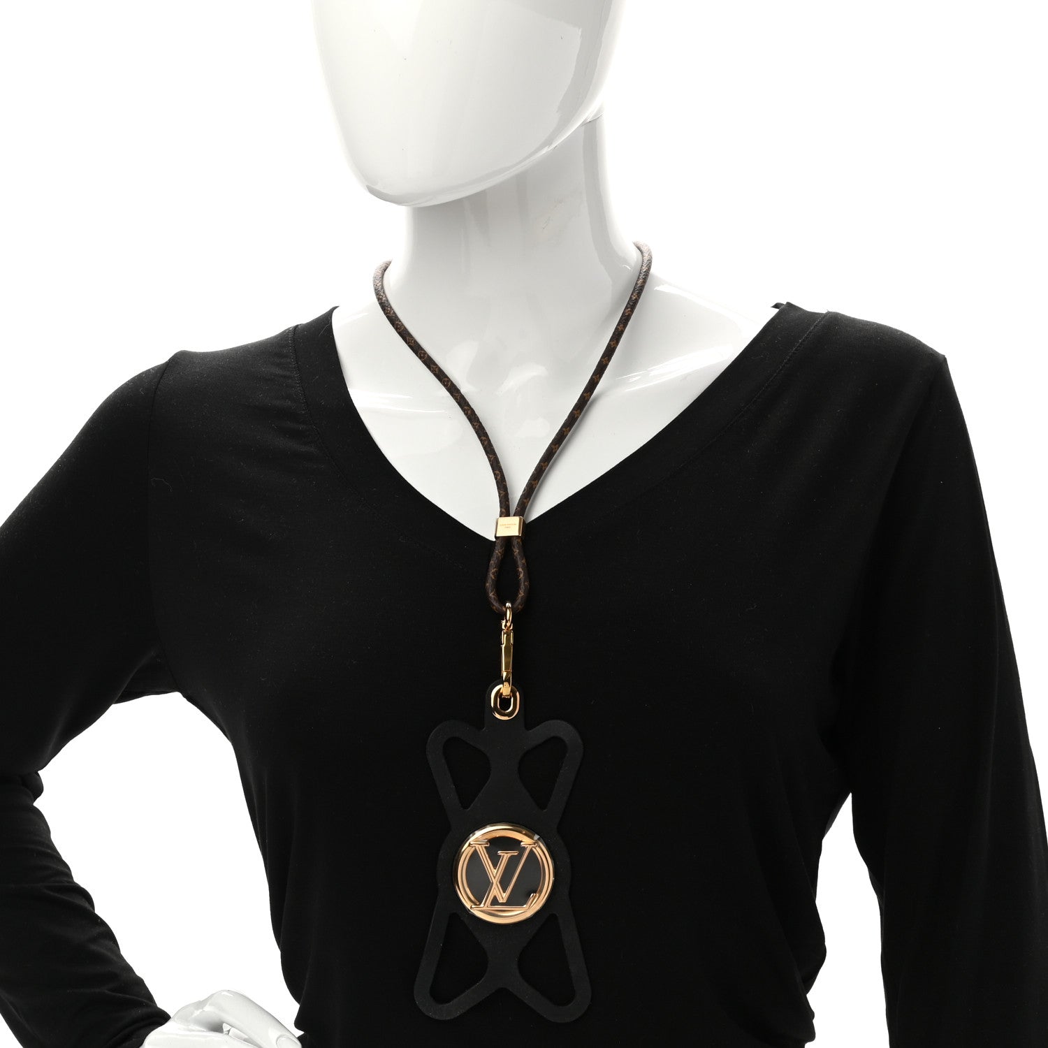 Louis Vuitton Monogram Silicone Louise Phone Holder Black 2 of 8