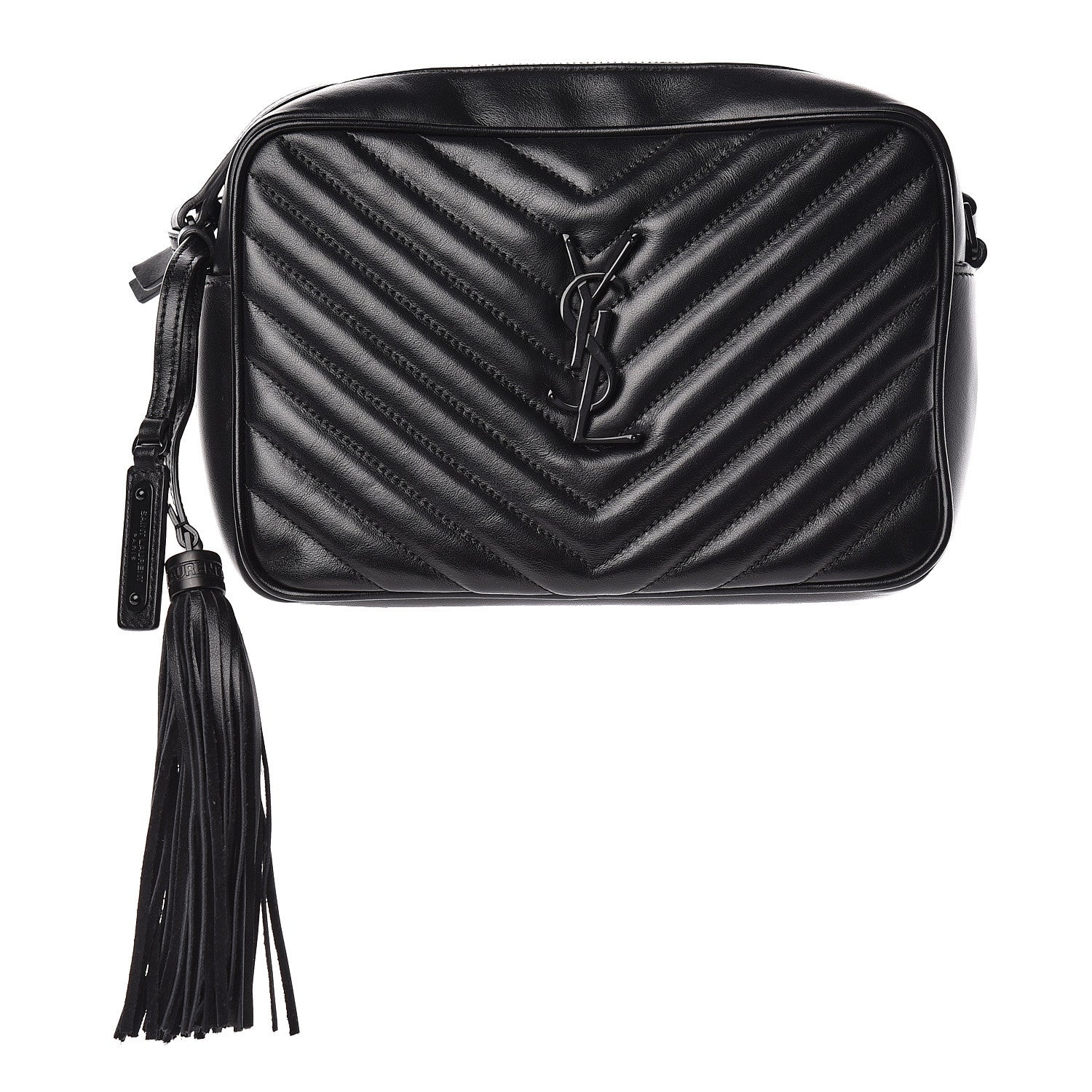 Saint Laurent Calfskin Matelasse Monogram Lou Camera Bag Black 1 of 11